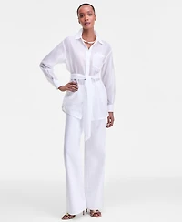 I.n.c. International Concepts Women's Sash-Tie Tunic Shirt, Macy's Exclusive