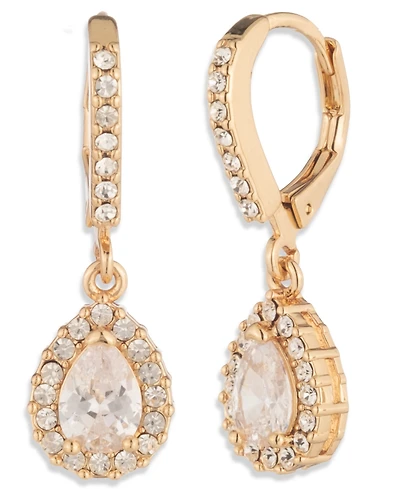Givenchy Cubic Zirconia Gold-Tone Teardrop Drop Earrings