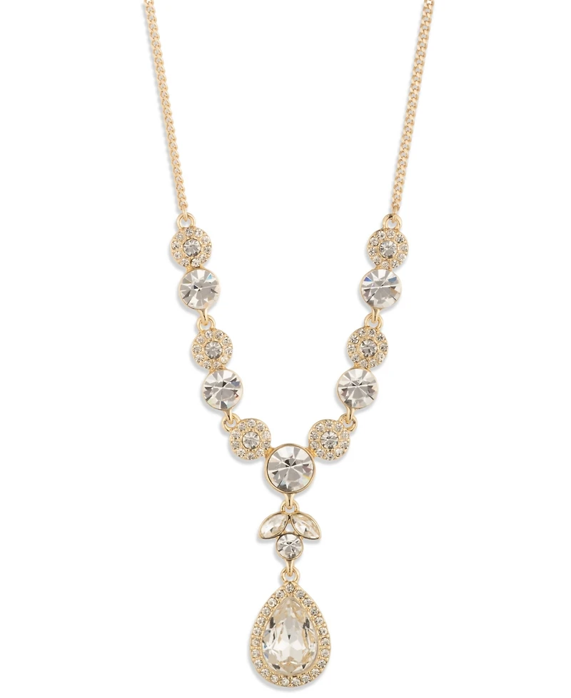Givenchy Crystal Pear Stone Gold-Tone Y Necklace