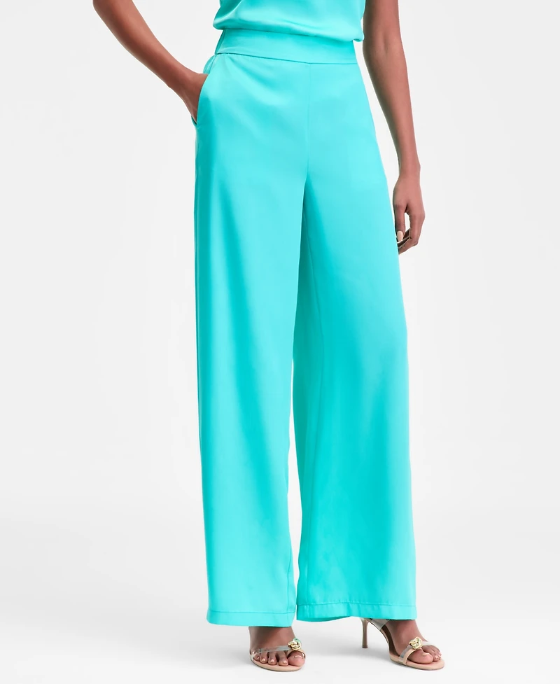 I.n.c. International Concepts Women's High-Rise Satin Palazzo Pants, Exclusively at Macy's