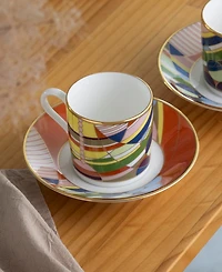Noritake Frank Lloyd Wright March Balloons After Dinner Cup and Saucer, Set of 2