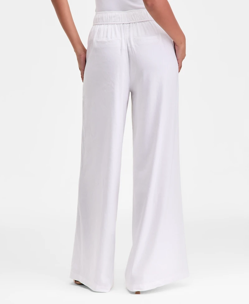 I.n.c. International Concepts Women's High-Rise Pleated Pull-On Wide-Leg Pants, Macy's Exclusive