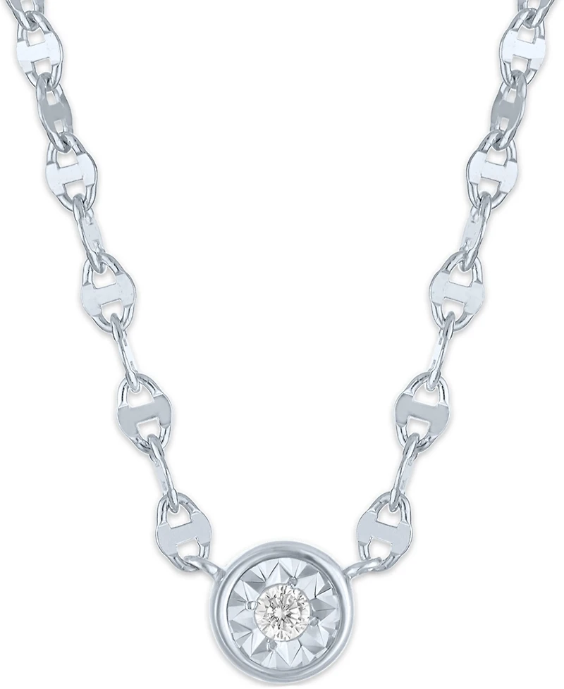 Macy's 2-Pc. Diamond Necklace Set (1/6 ct. t.w.) in 14K Yellow Gold over Sterling Silver or Sterling Silver