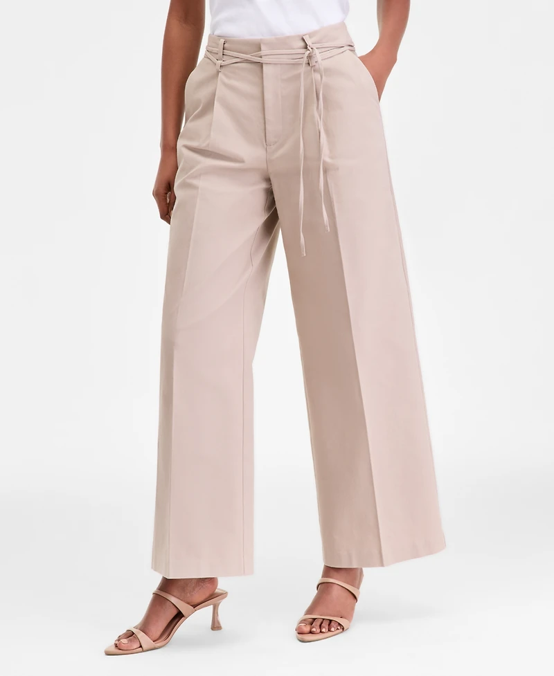 I.n.c. International Concepts Women's High-Rise Belted Wide-Leg Pants, Macy's Exclusive