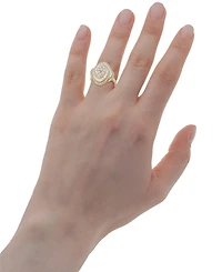 Wrapped in Love Diamond Round (0.71 ct. t.w.) and Baguette (0.29 ct. t.w.) Cluster Ring in 14K Yellow Gold