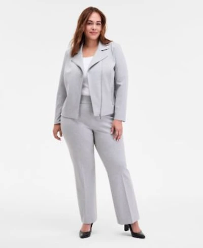Anne Klein Plus Size Moto Jacket High Rise Pull On Pants
