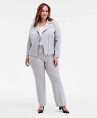 Anne Klein Plus Size Moto Jacket High Rise Pull On Pants