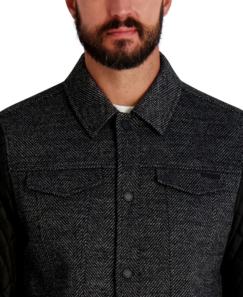 Karl Lagerfeld Paris Men's Quilted Trucker Jacket