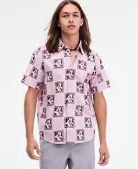 Sun Stone Mens Mosaic Tile Short Sleeve Button Up Shirt Linen Blend Pants Macys Exclusive