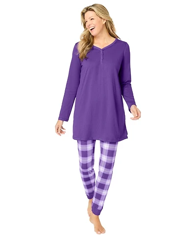 Only Neccessities Women's Necessities Henley Tunic & Jogger Pj Set