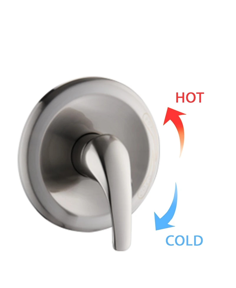 Rainsken Brushed Nickel Bathroom Shower Head and Handheld Showerhead Combo Shower System, 8 inch Top Shower and 5 Jets Handheld Shower
