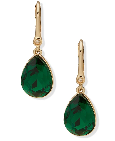 Dkny Faceted Stone Gold-Tone Teardrop Earrings