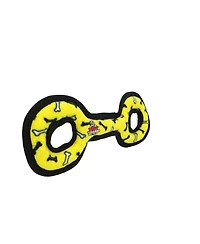 Tuffy Medium Tug-o-War Yellow Bone, Durable Plush Squeaky Dog Toy