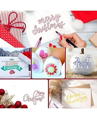 Htutwoo Colors Double Line Outline Pens,Self-Outline Metallic Markers Glitter Writing Drawing Pens For Card Writing