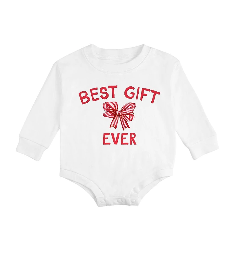 Sweet Wink Baby Girls Best Gift Ever Christmas Long Sleeve Romper
