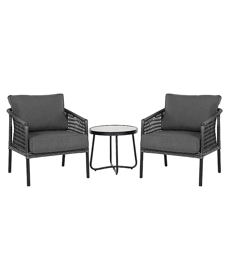 3 Pieces All-Steel Wicker Chat Set
