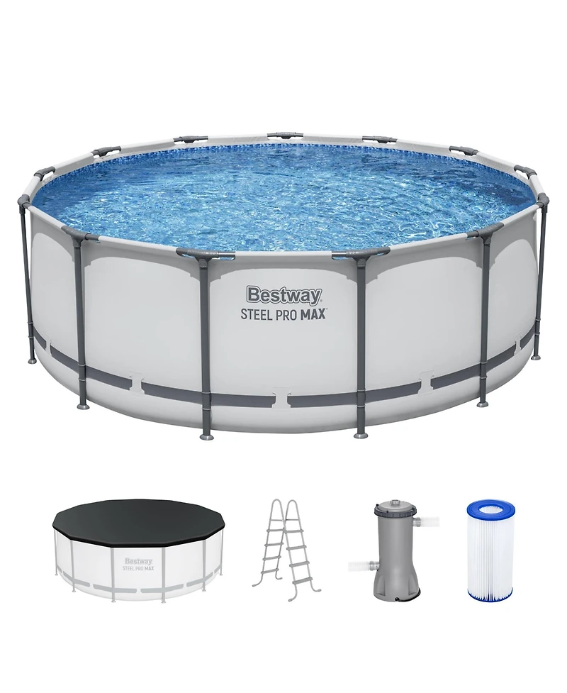 Bestway Steel Pro Max 13'x48" Round Above Ground Swimming Pool with Pump & Cover