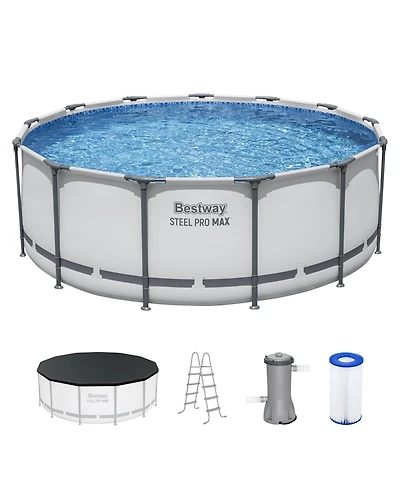 Bestway Steel Pro Max 13'x48" Round Above Ground Swimming Pool with Pump & Cover