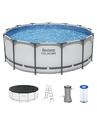 Bestway Steel Pro Max 13'x48" Round Above Ground Swimming Pool with Pump & Cover