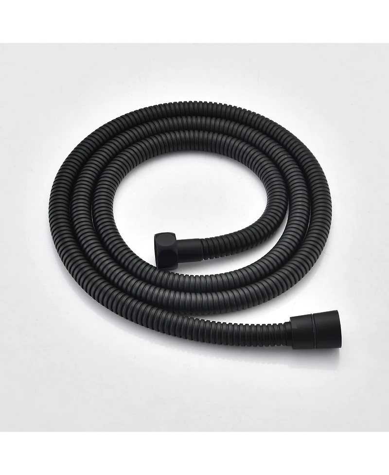 Rainsken Ceiling Mounted Shower System Combo Set with Handheld and 10"Shower head, Matte Black
