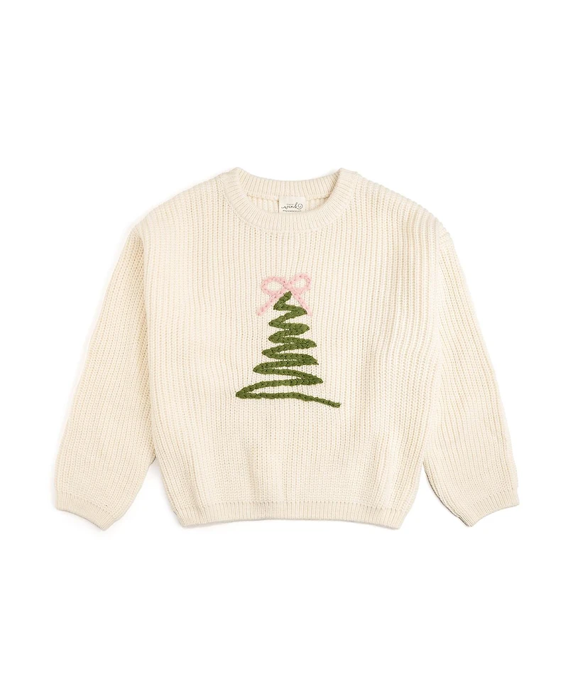Sweet Wink Baby Girls Coquette Christmas Tree Knit Sweater