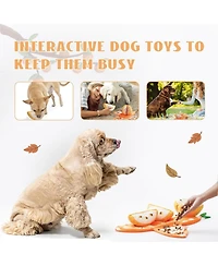 Nocciola 5-in-1 Orange Dog Enrichment Toys, 4 Orange Slices with a Peel Snuffle Mat for Treats Hunting Fun