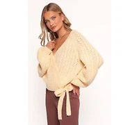 Petal and Pup Women's Etta Ballet Wrap Knit Sweater - Butter L