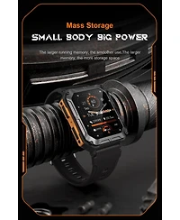 Ruxing Smart 1.83'' Bluetooth Call Heart Rate Monitoring Information Push Smart Bracelet Outdoor Sports for Women Men -Orange