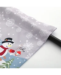 MarCielo 3 Piece Christmas Kitchen Curtains Holiday Window Valance and Tiers, Snowman & Festive Design
