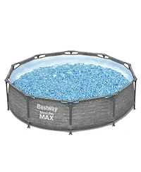 Bestway Steel Pro Max 10' x 30" Above Ground Outdoor Swimming Pool Set, Gray