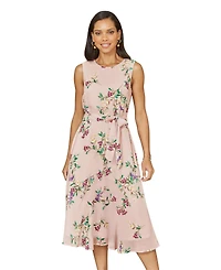 Yumi Women's Floral Print Midi Skater Dress