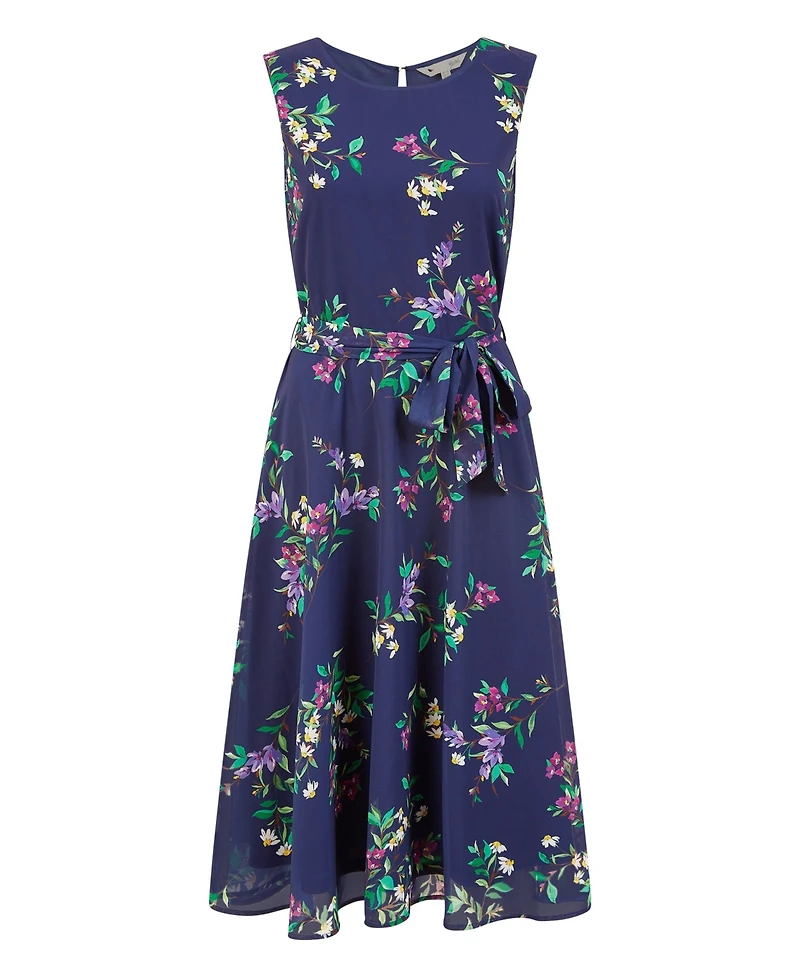 Yumi Women's Floral Print Midi Skater Dress