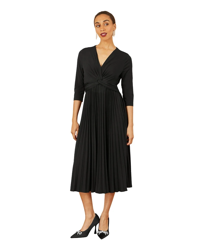 Yumi Women's Jersey Knot Waist Midi Dress