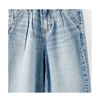 Cotton On Girls Little/Big Pleat Front Relaxed Denim Jean