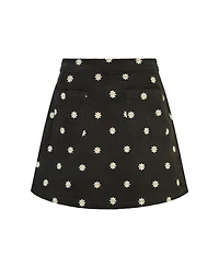 Yumi Women's Corduroy Daisy Mini Skirt
