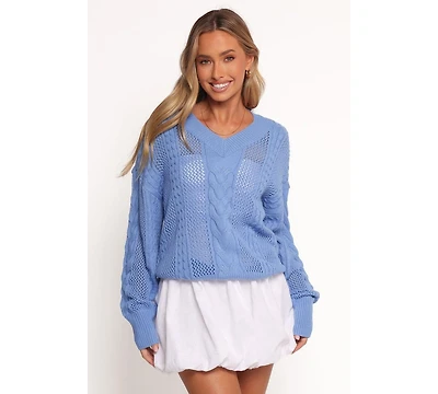 Petal and Pup Women's Janie Knit Sweater - Blue Xl
