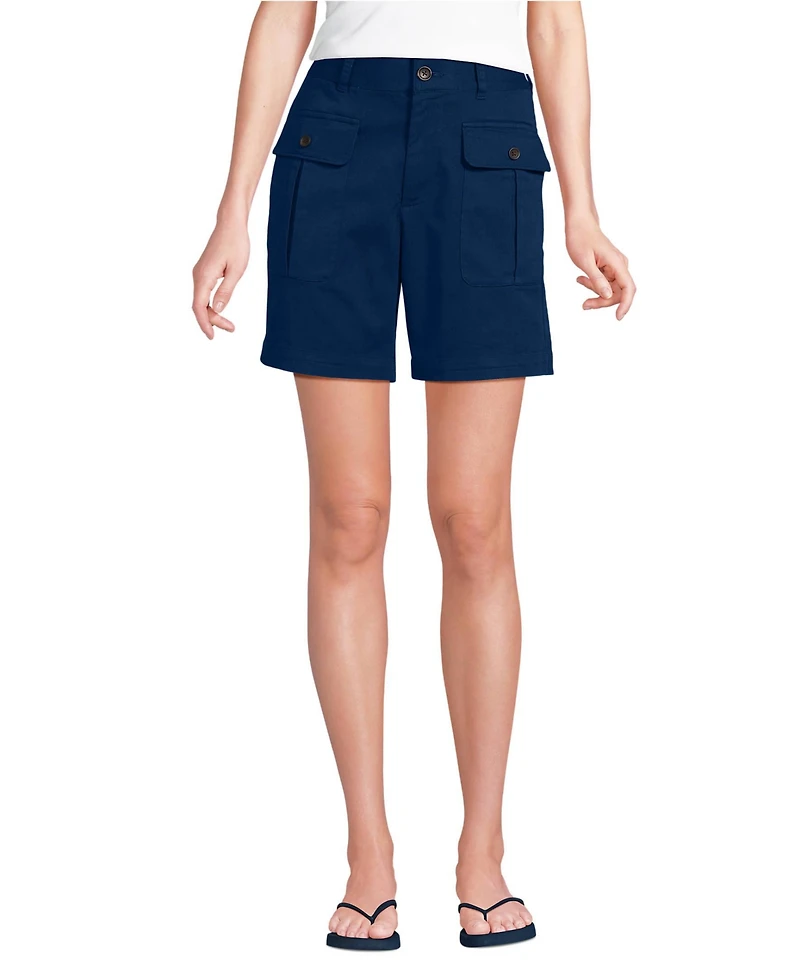 Lands' End Women's Cool Fade High Rise 7" Cargo Shorts