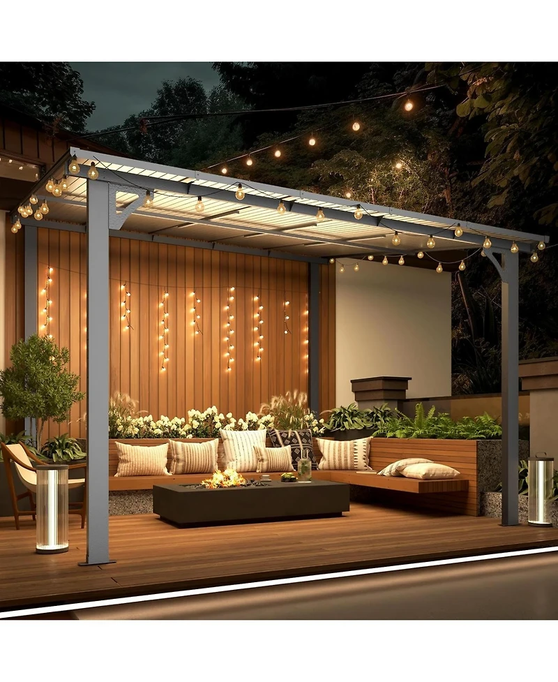 Aecojoy 10'x10' Wall Mounted Gazebos Pergola