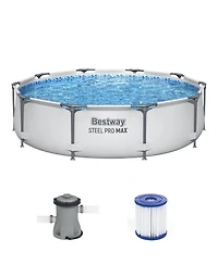 Bestway Steel Pro Max 10'x30" Round Above Ground Outdoor Swimming Pool with Pump