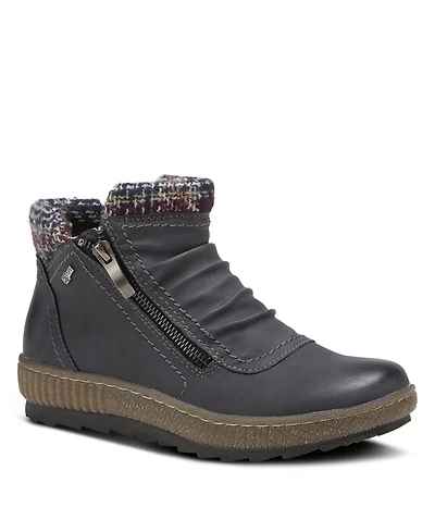 Spring Step Cleora Water Resistant Dual-Zip Bootie with Faux Shearling Lining