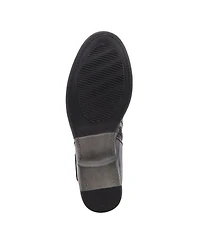 Spring Step Oziel Leather Bootie with Decorative Zipper and Chunky Sculpted Heel
