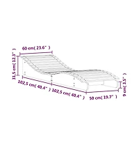 Sun Lounger Natural wood Solid Douglas fir wood 80.7 x 23.6 in