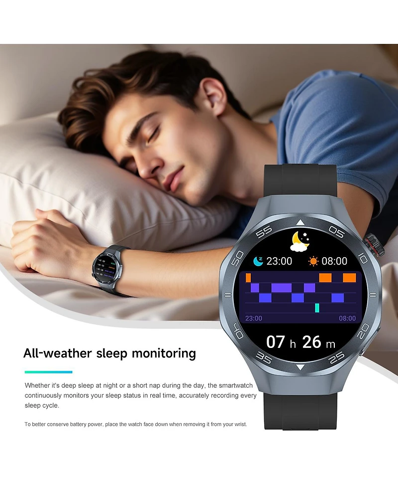 Ruxing Smart Multi-gnss Outdoor Sports Watch with Bluetooth Calling Altimeter Barometer 3ATM Waterproof -Silver