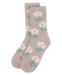 MeMoi Women's Flower Aloe Infused Crew Socks