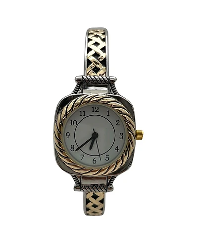 Olivia Pratt Detailed Elegant Metal Cuff Women Watch, Two Tone