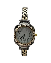 Olivia Pratt Detailed Elegant Metal Cuff Women Watch, Two Tone