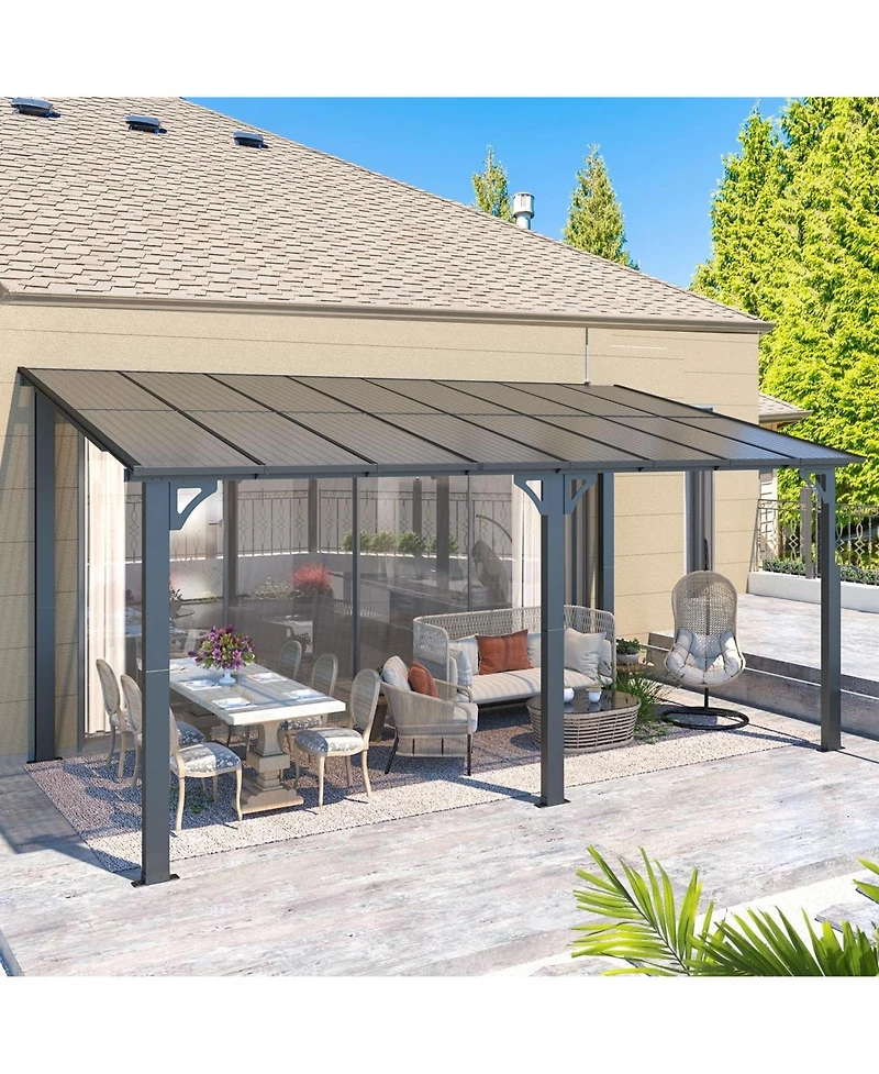 Aecojoy 16'x8' Wall Mounted Gazebos Pergola