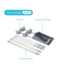 Intex 18Ft x 52In Ultra Xtr Rectangular Frame Swimming Pool Kit w/Pump & Canopy