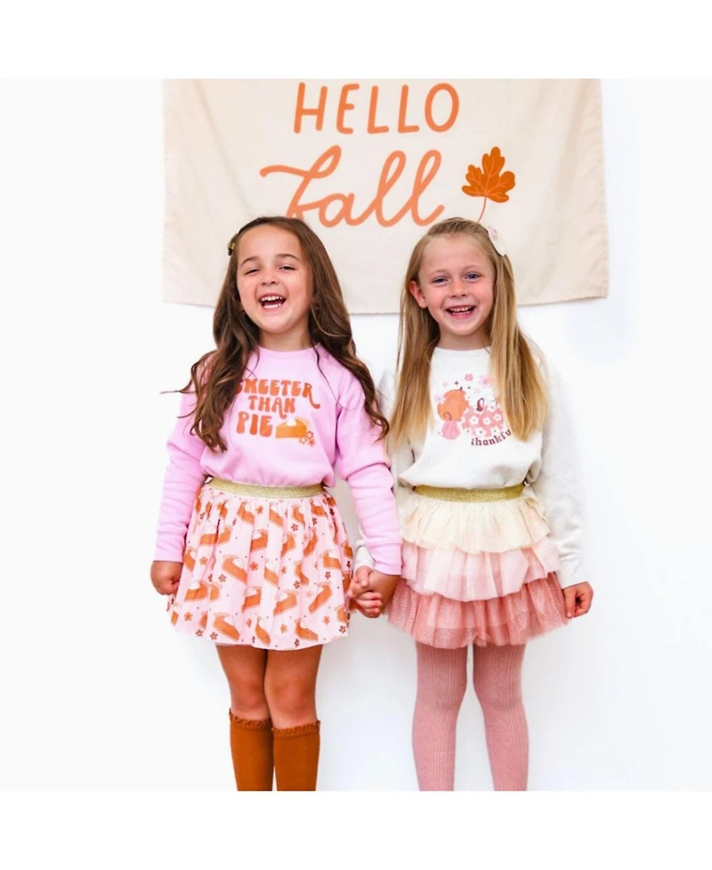 Sweet Wink Baby Girls Thankful Pumpkin Daisy Thanksgiving Sweatshirt