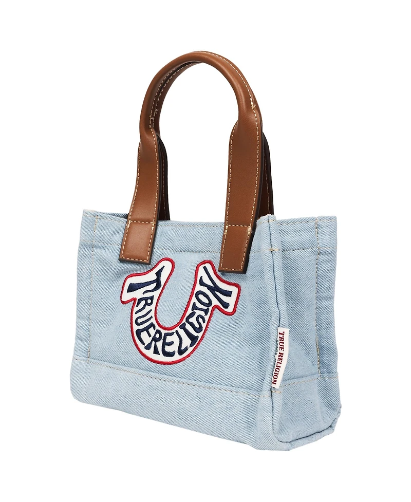 True Religion Retro Horseshoe Denim Mini Tote